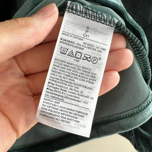 GAP Velvet Square Neck Puff Sleeve Blouse, Teal, Size Small - Picture 11 of 16